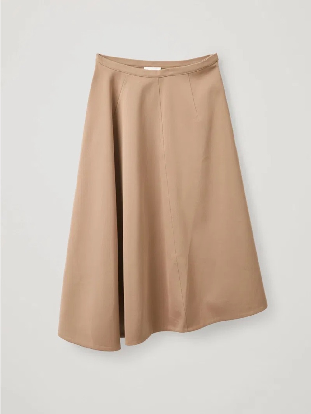 COS Asymmetric Organic Cotton A-line Skirt (Beige) - Picture 6 of 11